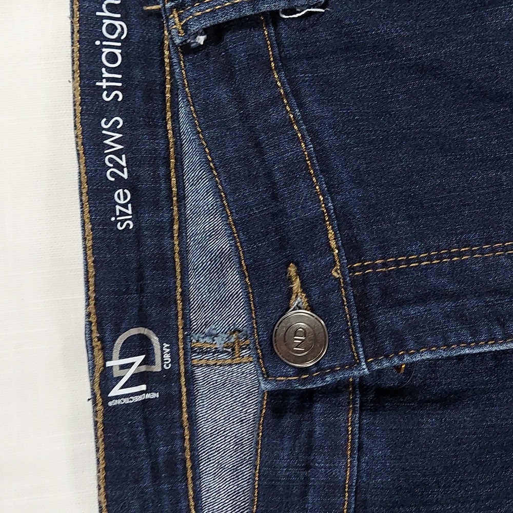 New Directions Sz 22WS Straight Denim Women's Dark Blue Jeans - Picture 3 of 10